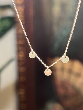 Vintage Gold Disc Charm Necklace
